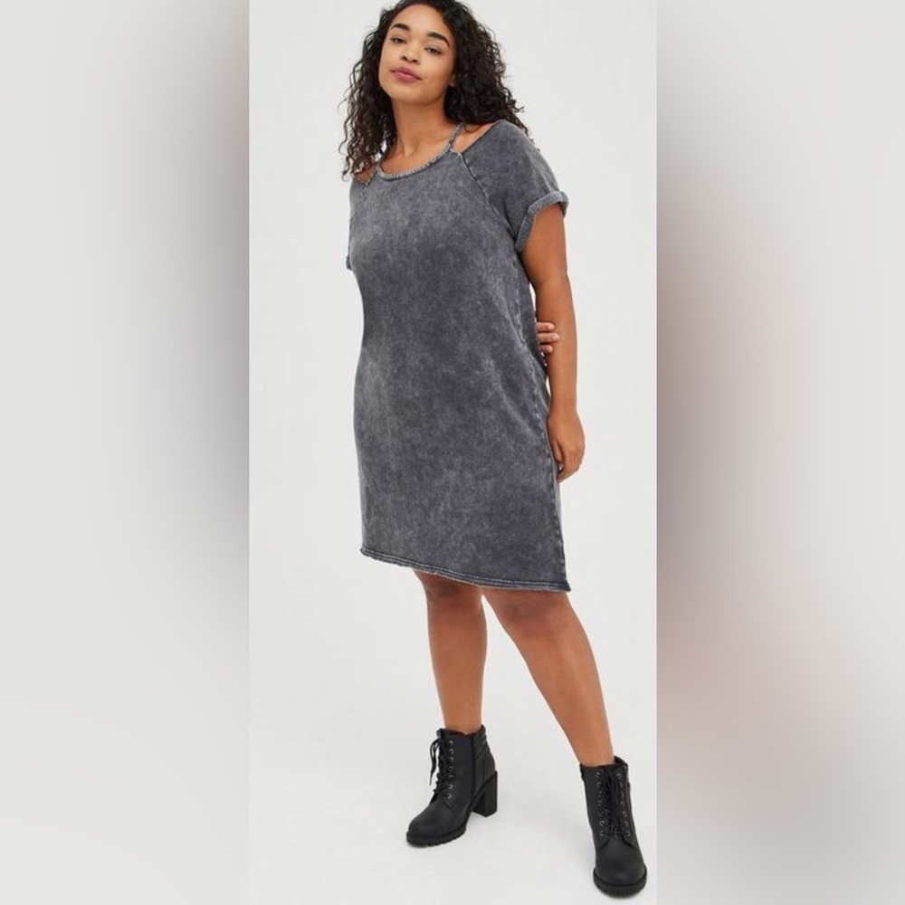 Torrid Mini Cozy Fleece Cold Shoulder Dress